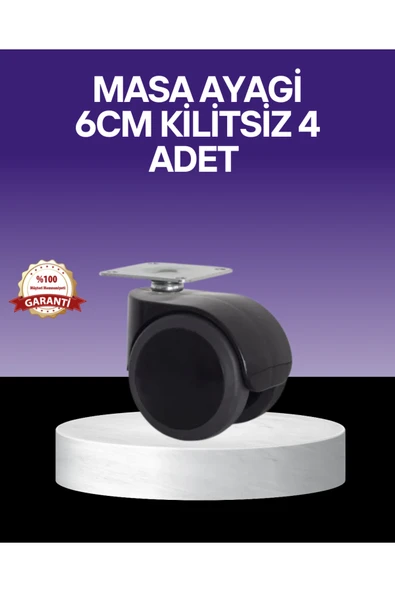 Çok Amaçlı Kilitsiz Masa Ayağı Tekerleği 6 cm ürün görseli 1