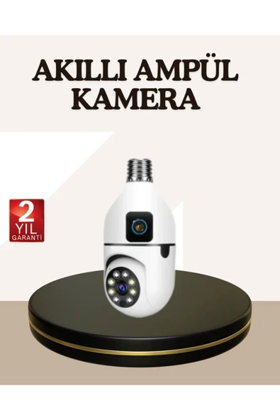 İki Yönlü Sesli WiFi Kamera – Ampul Tipi Ev ve Ofis Güvenlik Kamerası ürün görseli 1