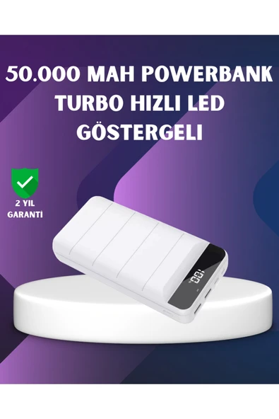 50000mAh Yüksek Kapasiteli Powerbank Hızlı Şarj ve LED Ekranlı ürün görseli 1