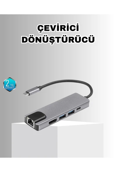 Alüminyum Kasalı MacBook USB-C Hub – 4K HDMI, USB 3.0, SD/TF Kart Girişi, PD Şarj Desteği ürün görseli 1