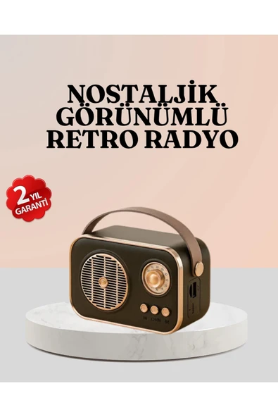 Bluetooth’lu Retro Radyo – FM Destekli Nostaljik Hoparlör ürün görseli 1