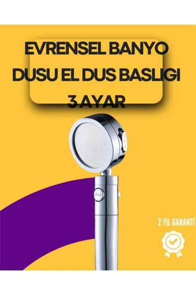 Sağlam Metal Hortum Bağlantılı, 360 Hareketli Duş Başlığı ürün görseli 1