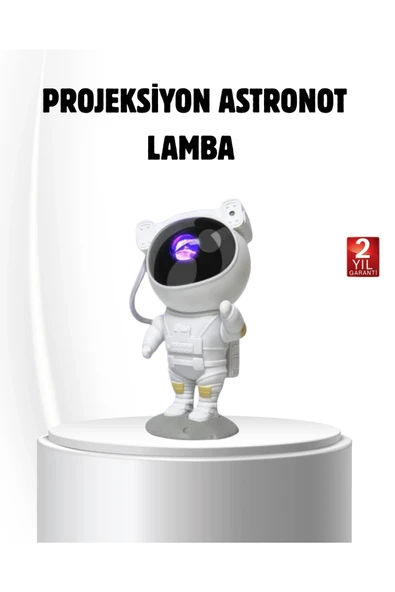 Bluetooth Müzikli Astronot Projeksiyon Lambası Yıldız ve Ay Efektli ürün görseli 1