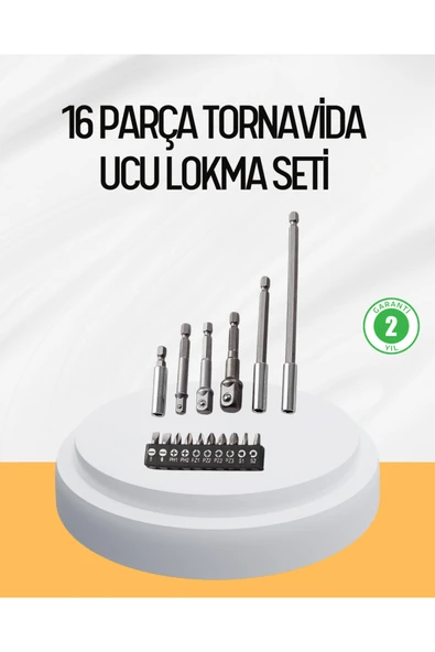 Ergonomik 16 Parça Bits Tornavida Uç ve Adaptör Seti ürün görseli 1