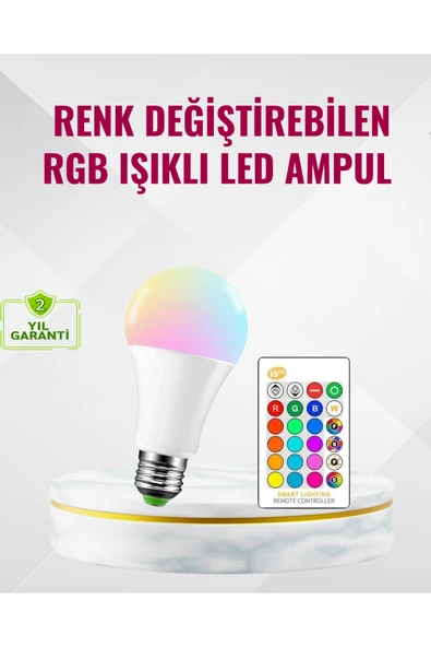 9 Watt Beyaz Işık ve Renk Ayarlı Akıllı LED Ampul ürün görseli 1