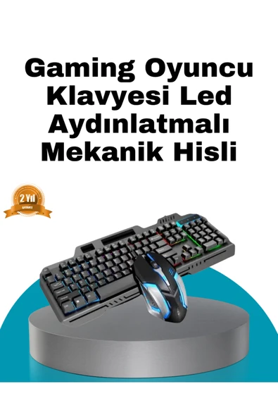 Mekanik Oyuncu Seti – LED Işıklandırma ve Ergonomik Mouse ürün görseli 1