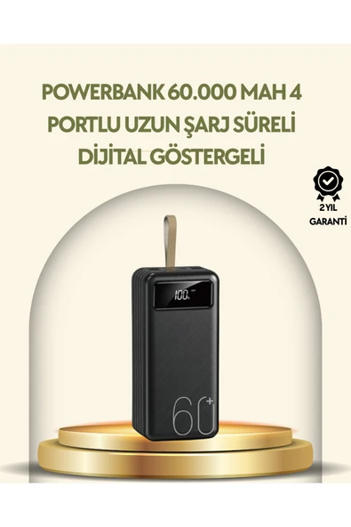 Tüm Cihazlarla Uyumlu LED Fenerli 4 Çıkışlı Powerbank ürün görseli 1