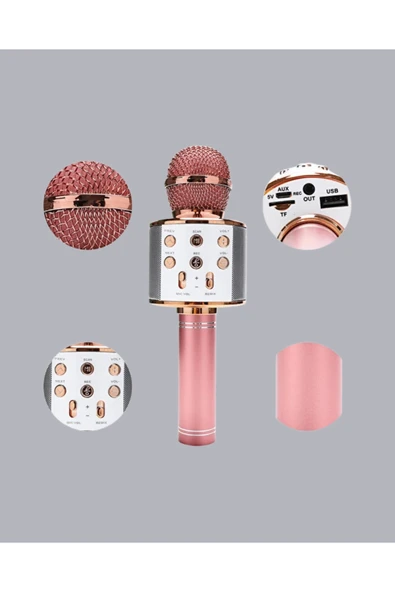 Kablosuz Bluetooth Karaoke Mikrofon  Yankı Efektli - Resim 4