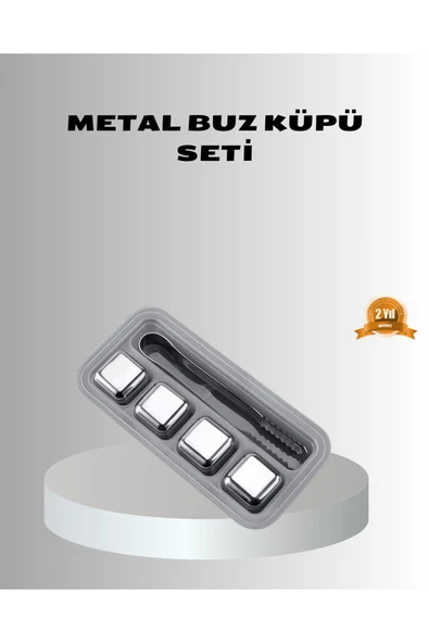 Paslanmaz Metal Buz Küpleri Seti Klipsli Sulandırmadan Soğutma Özellikli ürün görseli 1