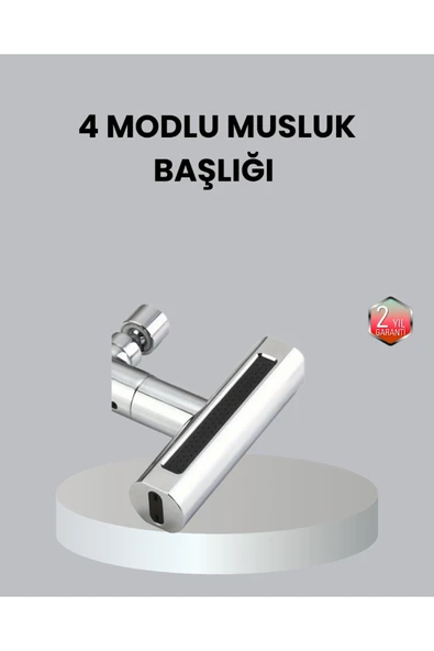 ABS Pirinç Alaşımlı Musluk Başlığı 4 Modlu 360° Dönebilen ve Ekonomik ürün görseli 1