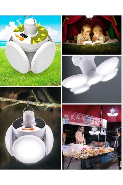 Solar Usb Şarjlı Su Geçirmez Katlanabilir Led Lamba - Resim 4