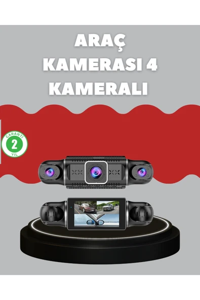 4 Kameralı Araç Kayıt Cihazı Full HD Park İzleme Gece Görüş ürün görseli 1