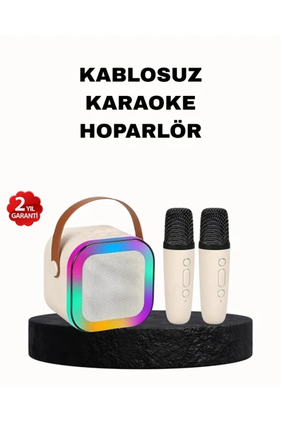 Karaoke Hoparlör Taşınabilir Çift Mikrofonlu ve LED Işıklı Bluetooth 5.0 ürün görseli 1