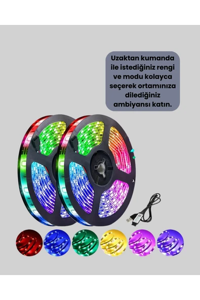 Dekoratif Kumandalı Şerit LED 5 Metre - Resim 4