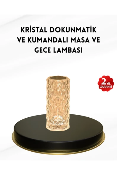 Kristal Tasarımlı RGB LED Gece Lambası – Kumandalı, Renk Değiştiren Dekoratif Işık ürün görseli 1