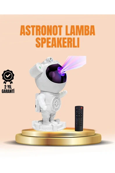 Bluetooth ve Dahili Ses Özellikli Astronot Projeksiyon Lambası ürün görseli 1