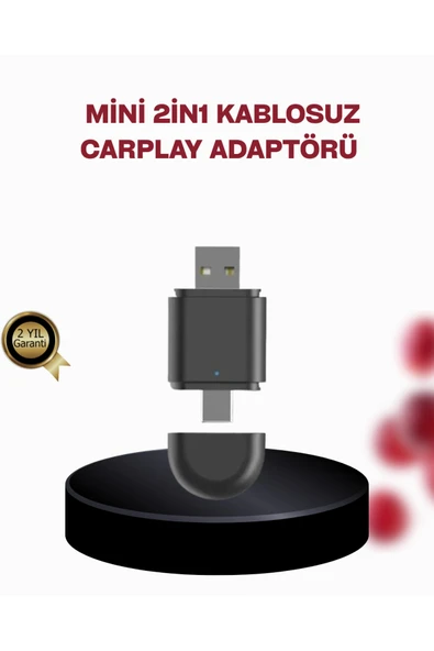 Kablosuz CarPlay Adaptörü – Bluetooth 5.4 ve Wi-Fi 6 Teknolojili Tak & Çalıştır Dönüştürücü ürün görseli 1