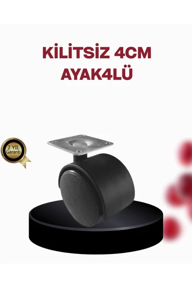 4 cm Döner Ayak Kilitsiz 4 Adet Mobilya ve Sehpa Ayağı ürün görseli 1