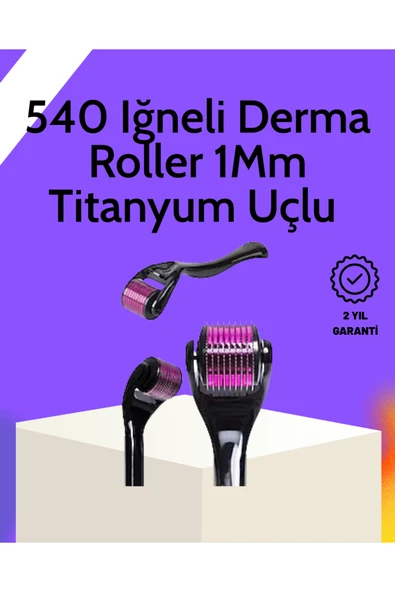 Evde Güvenli Kullanım İçin Titanyum Derma Roller – Siyah Saplı ürün görseli 1