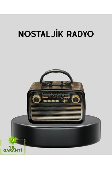 LED’li Nostaljik Bluetooth Hoparlör – Vintage Tasarım, Ahşap Doku ürün görseli 1