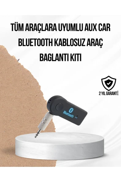 Araç İçi Bluetooth AUX Adaptörü ve Telefon Görüşme Cihazı ürün görseli 1