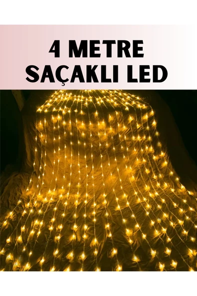 4 Metre Icicle Şelale Led Yılbaşı Perde Işık Sıcak Ambiyans ürün görseli 1