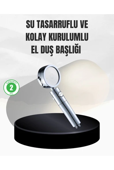 Kolay Montajlı 3 Modlu Yüksek Basınç Duş Başlığı ürün görseli 1