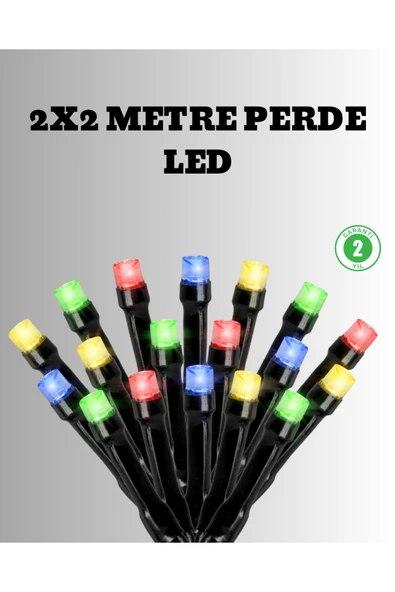 2x2 Metre Pil ile Çalışan Perde LED Işık – 8 Modlu Dekoratif ürün görseli 1