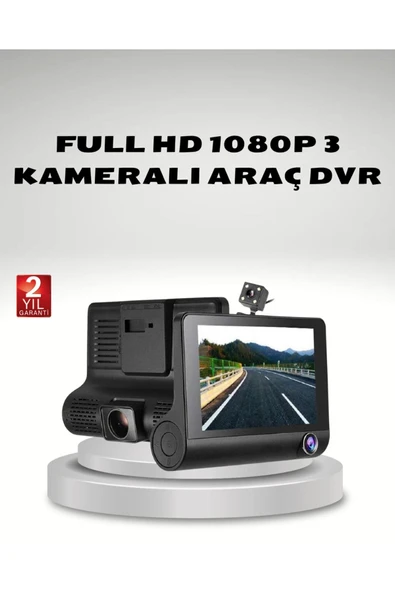Araç Kamerası 3’lü Full HD DVR 1080P Gece Görüşlü ve G-Sensörlü ürün görseli 1