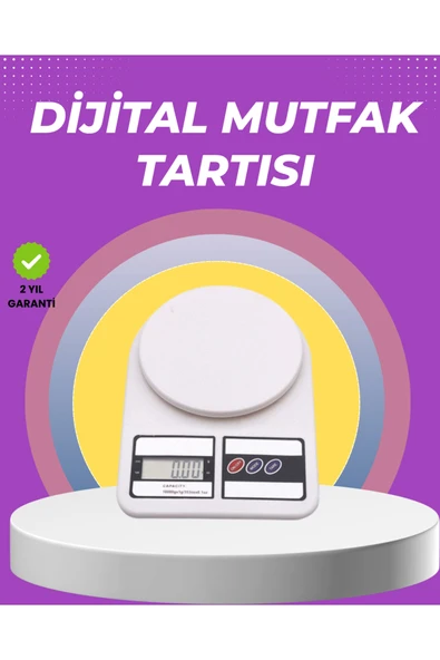 Beyaz Plastik Dijital Mutfak Tartısı – 24x16.8x1.5cm ürün görseli 1