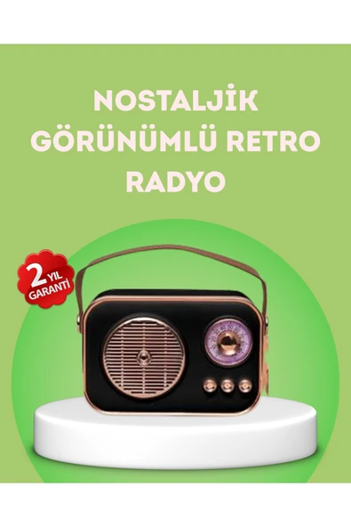 Nostaljik Retro Radyo – Bluetooth, USB ve FM Özellikli Şık Tasarım ürün görseli 1