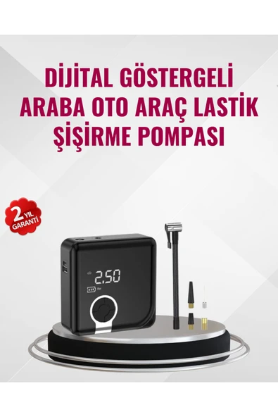 Kompakt Tasarımlı LED Işıklı Taşınabilir Hava Kompresörü ürün görseli 1