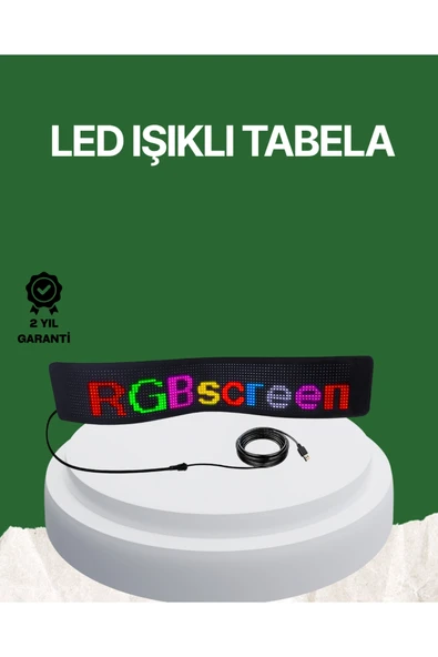 USB Girişli RGB LED Tabela Ayarlanabilir Parlaklık ve Kayan Yazı Özellikli ürün görseli 1