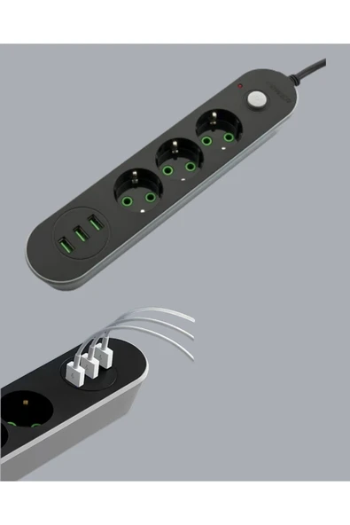 3 USB Portlu Üçlü Priz CXE103 - Resim 4