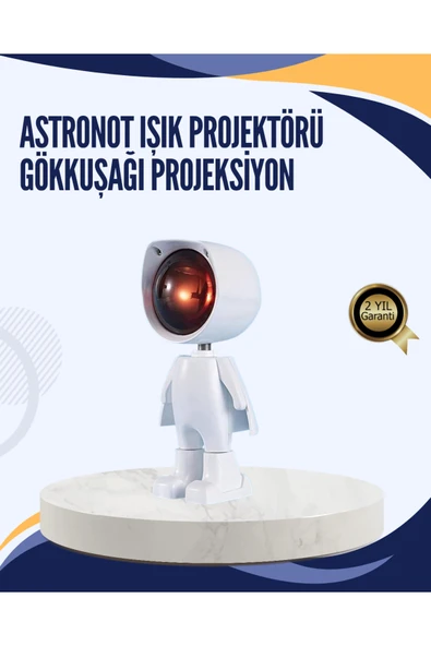 Gün Batımı Efekti Sunan Astronot LED Masa Lambası ürün görseli 1
