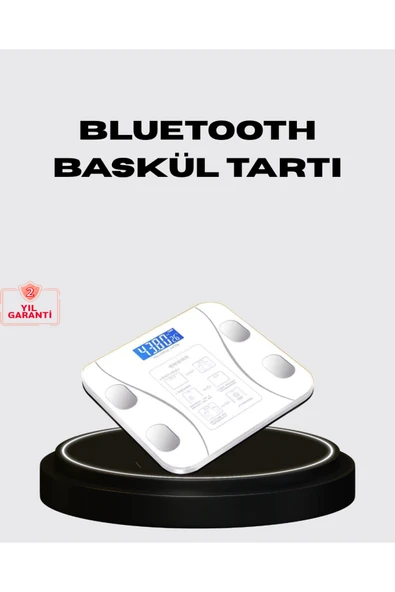 Akıllı Dijital Baskül – Bluetooth Bağlantılı, 8 Ölçüm Verili, Akıllı Vücut Analiz Tartısı ürün görseli 1