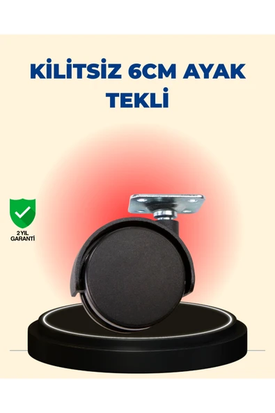 Masa ve Sehpa İçin 6 cm Kilitsiz Ayak Tekli ürün görseli 1