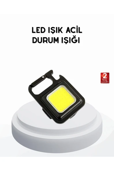 Mini 800 Lümen LED El Feneri  USB Şarjlı, 3 Kademeli Işık, Şişe Açacaklı Taşınabilir Tasarım ürün görseli 1