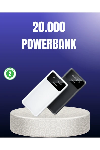 Akıllı LCD Ekranlı 20.000mAh Powerbank PD + USB + Type-C ürün görseli 1