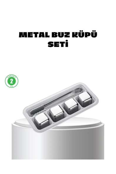 Paslanmaz Çelik Metal Buz Küpü Seti Sulandırmadan Soğutma ve Klips Dahil ürün görseli 1