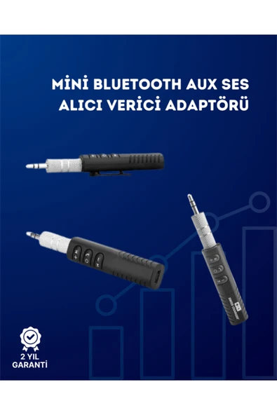 Kablolu Hoparlör ve Kulaklıklar İçin Bluetooth Adaptör | Mini Boy, Klipsli, Taşınabilir ürün görseli 1