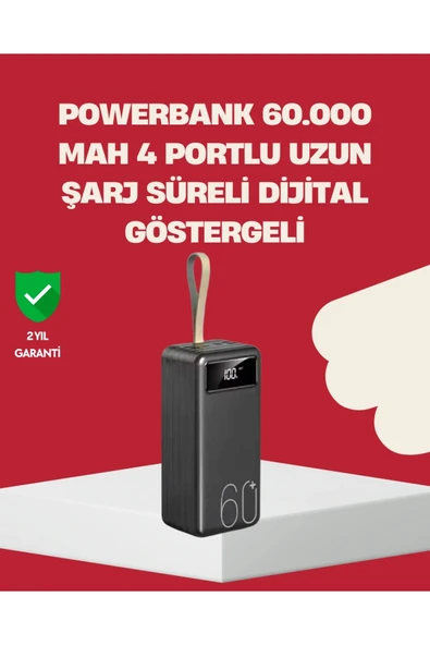 LED Ekranlı Çok Fonksiyonlu Taşınabilir Şarj Ünitesi Powerbank ürün görseli 1