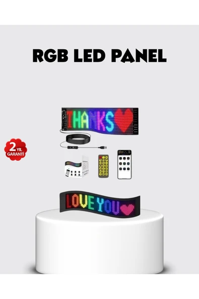 RGB LED Panel – USB Güç Girişli, GIF ve Yazı Gösterimli Akıllı Ekran ürün görseli 1