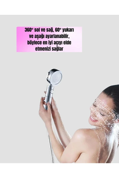 Yüksek Basınçlı 3 Fonksiyonlu Duş Başlığı - Resim 4