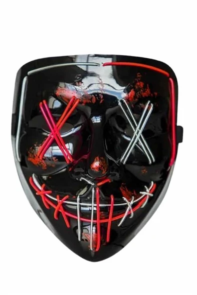Işıklı Led Maske Parti Eğlence Maskesi Hallowen Neon Maske ürün görseli 1