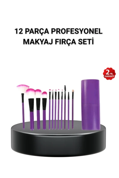 12’li Profesyonel Makyaj Fırça Seti – Dökülmeyen Yumuşak Kıllı, Ergonomik Tasarım ürün görseli 1