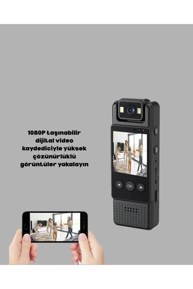 Taşınabilir Full HD Mini Kamera TFT Ekranlı - Resim 2