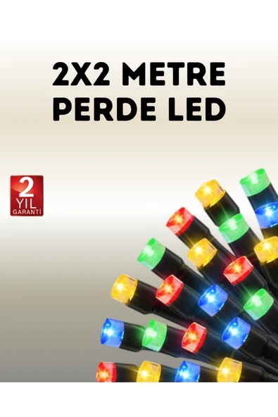 Taşınabilir Pil İle Çalışan LED Işık – 2x2 Metre Perde Modeli ürün görseli 1