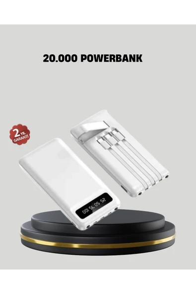20.000 mAh 4 Çıkışlı LED Göstergeli Hızlı Şarj Powerbank ürün görseli 1