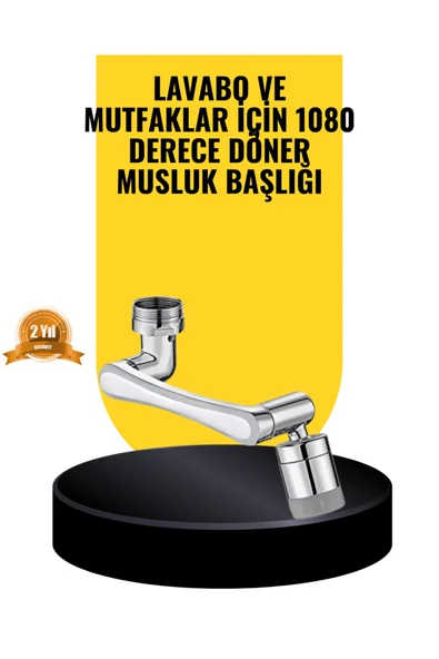 1080° Dönebilen Musluk Başlığı 2 Su Modlu Ayarlanabilir Esnek Tasarım ürün görseli 1